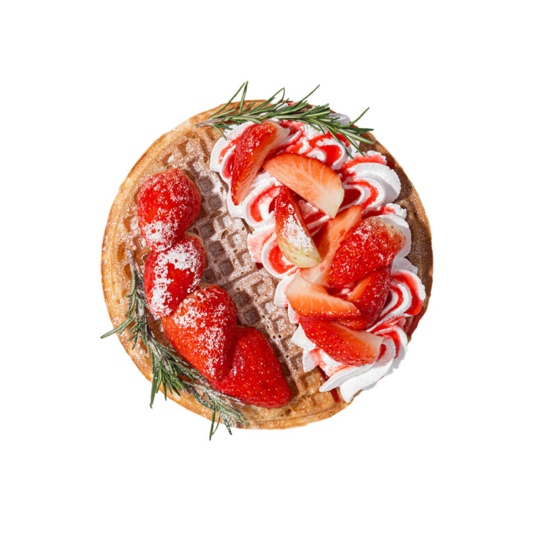 딸기생크림와플